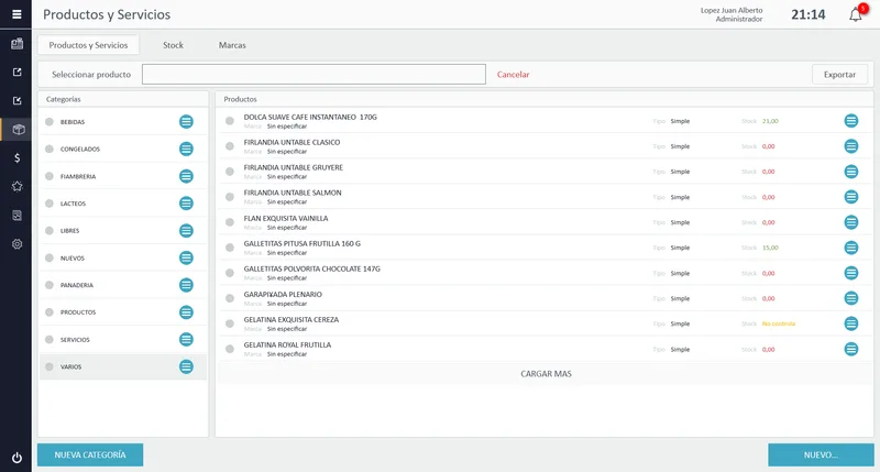 StackTrade: listado de productos y servicios por categoría